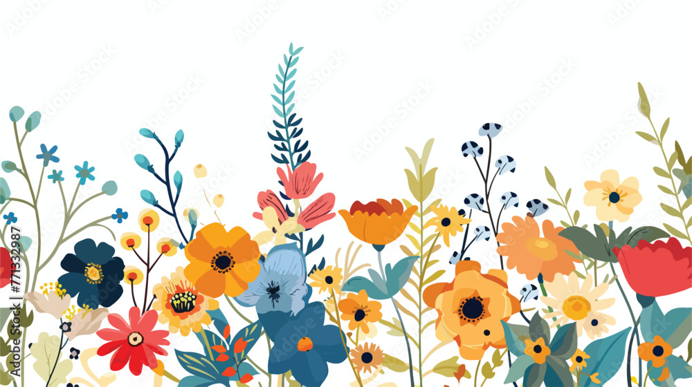 Bouquet of flowers. background with flowers flat vector