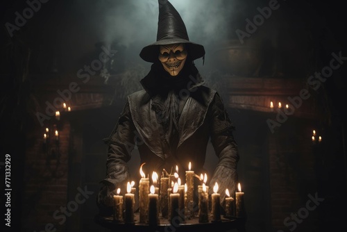 Guy Fawkes effigy in a mysterious setting photo