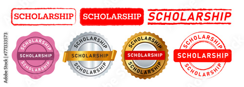 scholarship rectangle circle stamp and seal badge sign for opportunity education