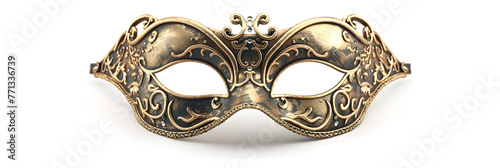 A stunning opera carnival mask on white transparent background captured in vibrant detail, perfect for adding an air of mystery and elegance to any project.