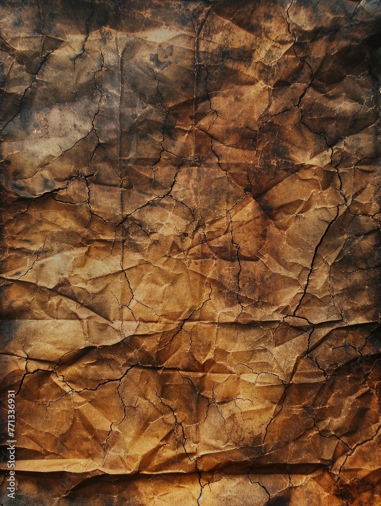 Antique Burnt Paper Background with Abstract Burn Marks and Brown Colours