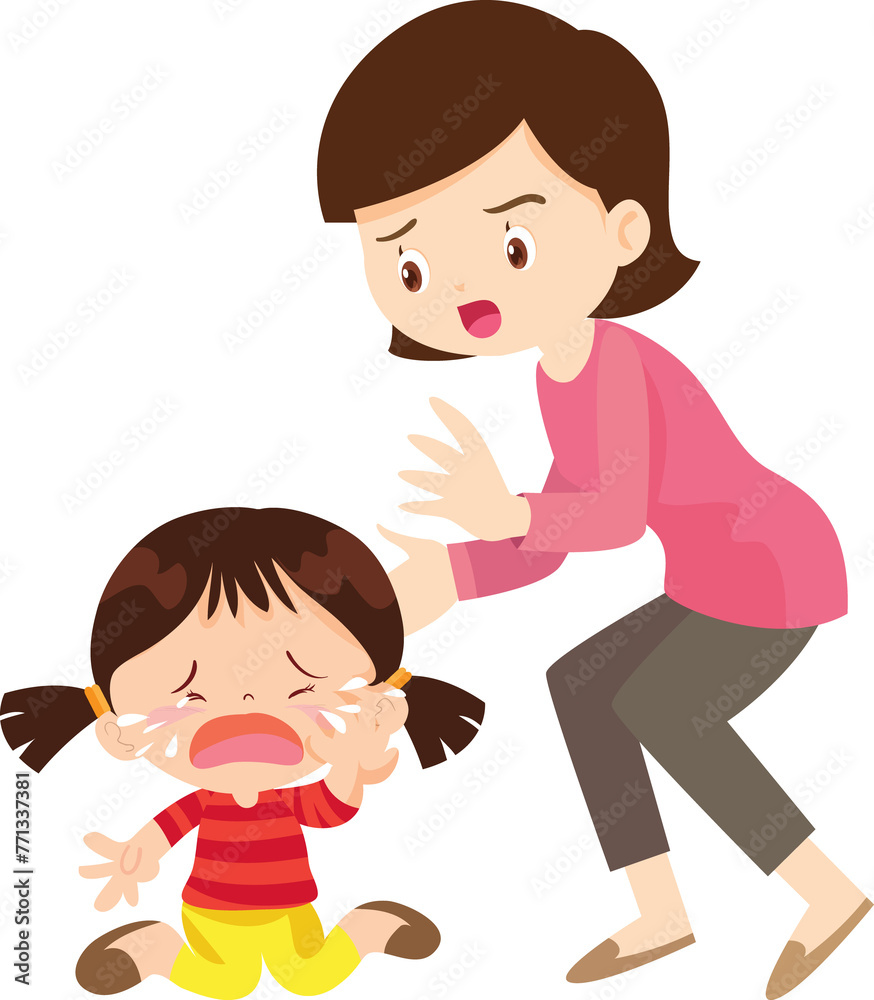 Comforting sad children with parent or teacher Comforting sad children with parent or teacher