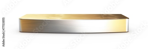 Metallic Desk Name Plate for Office: Gold and Silver Table Top with Blank Plate for Personalization - 3D Illustration