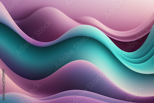 Purple And Ice blue Abstract Wave Background, Modern Aesthetic Smooth Curves Background