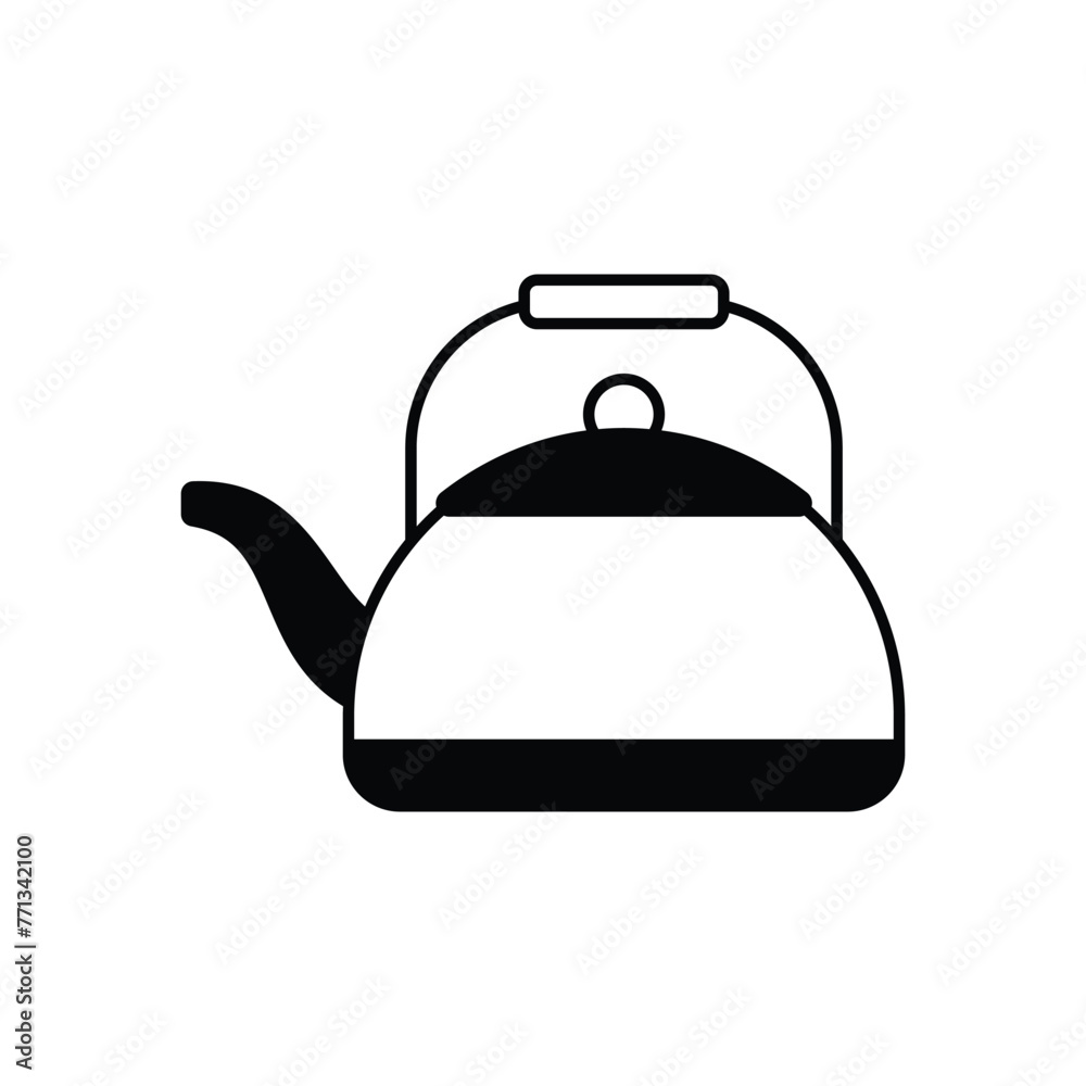 Black solid Kettle vector icon Black solid Kettle vector icon