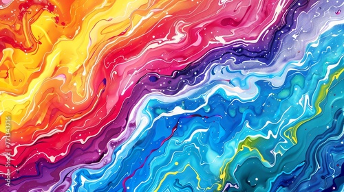 Abstract liquid art background mixing colorful paints into one