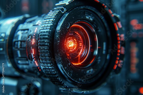 Directors viewfinder  closeup  focus on the future of filmmaking background   octane render