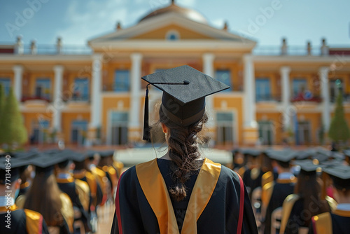 Ceremony of graduation at the main square.