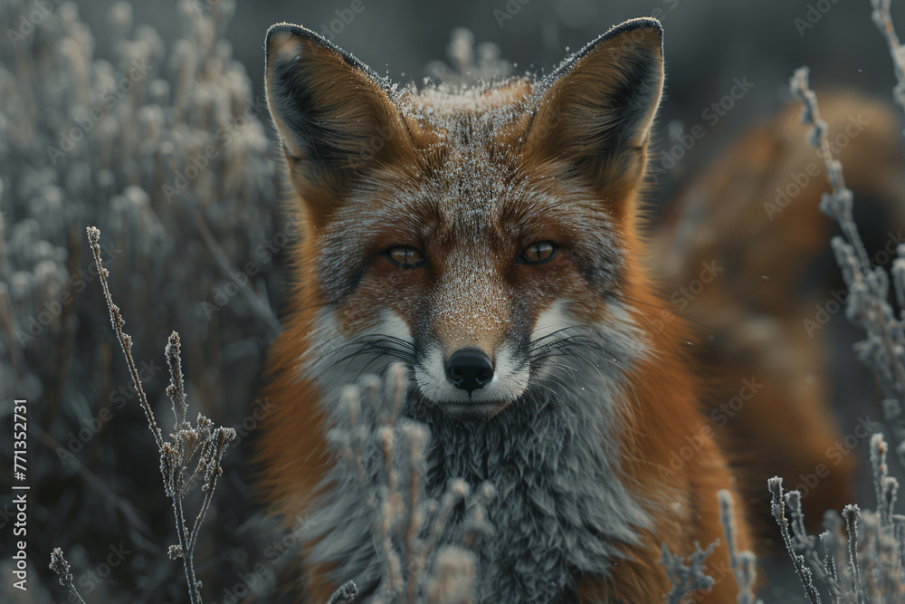Fototapeta premium Fox without any surrounding wildlife.