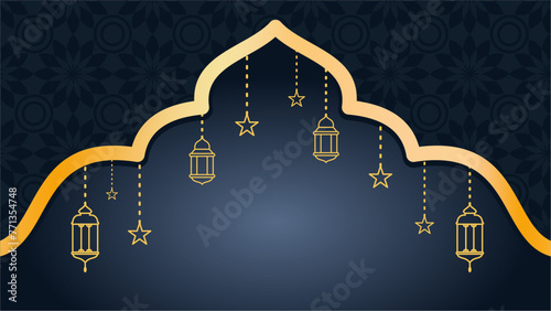 Eid mubarak beautiful greeting card - islamic background
