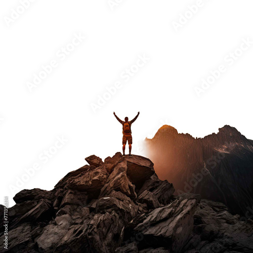 Victory Over Heights Mountain Summit Success on transparent background © shamim01946@gmail.co