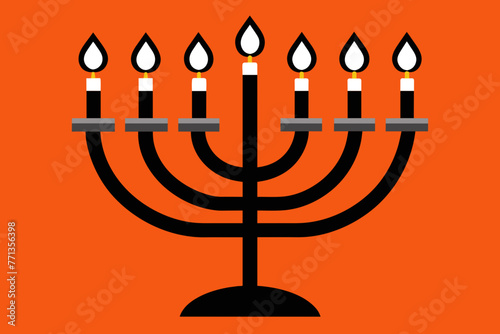 Hanukkah Menorah Illustration 