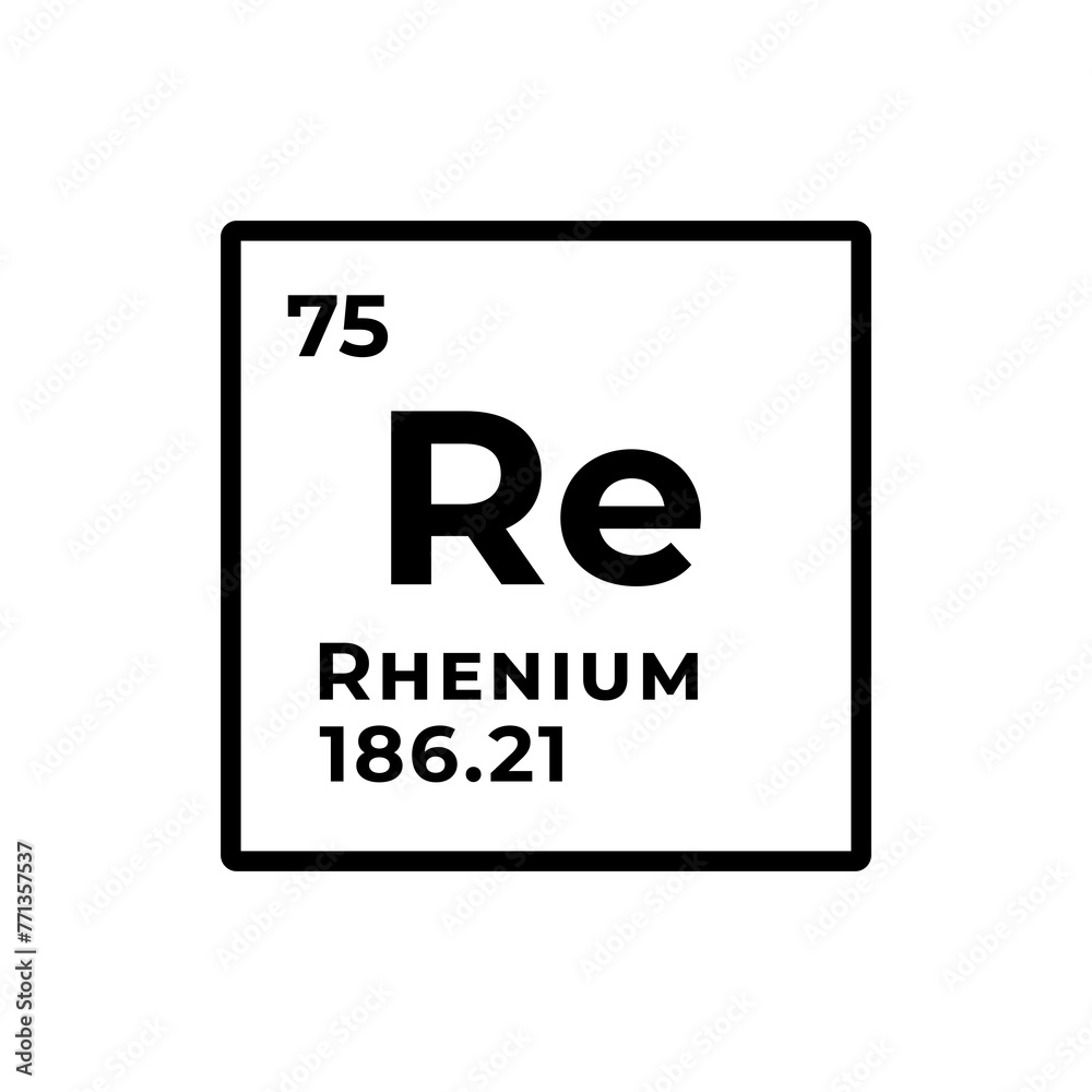 Rhenium, chemical element of the periodic table graphic design Rhenium, chemical element of the periodic table graphic design