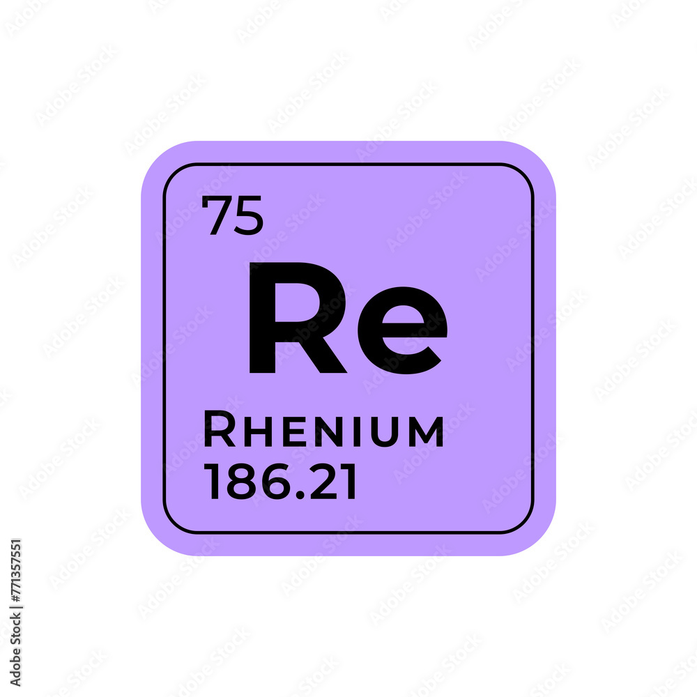 Rhenium, chemical element of the periodic table graphic design Rhenium, chemical element of the periodic table graphic design