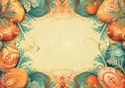 Classic Style Easter Composition decoration Background for Banners Posters Flayers Greeting Cards or Social Media Post v10