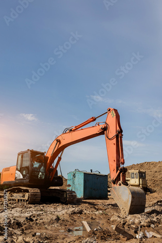  Excavator working at construction site