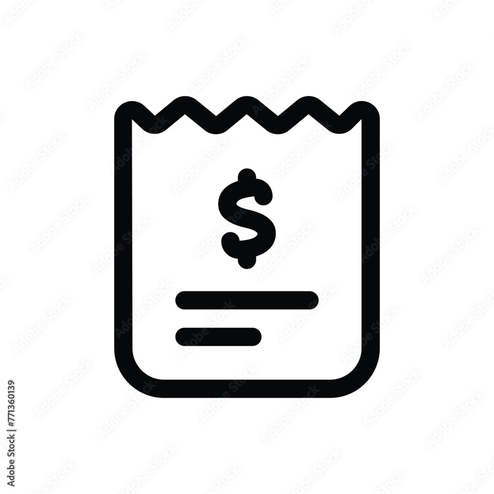 Bill icon in trendy outline style isolated on white background. Bill silhouette symbol for your website design, logo, app, UI. Vector illustration, EPS10. Bill icon in trendy outline style isolated on white background. Bill silhouette symbol for your website design, logo, app, UI. Vector illustration, EPS10.