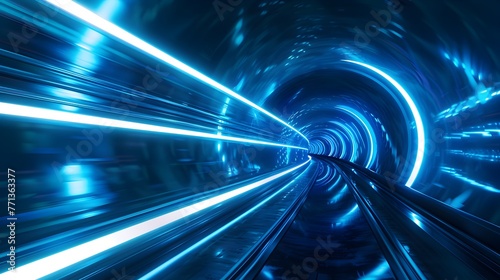 Hypnotic Neon Tunnel Warp:Futuristic 3D Journey Through Cosmic Wormhole of Light and Energy © yelosole