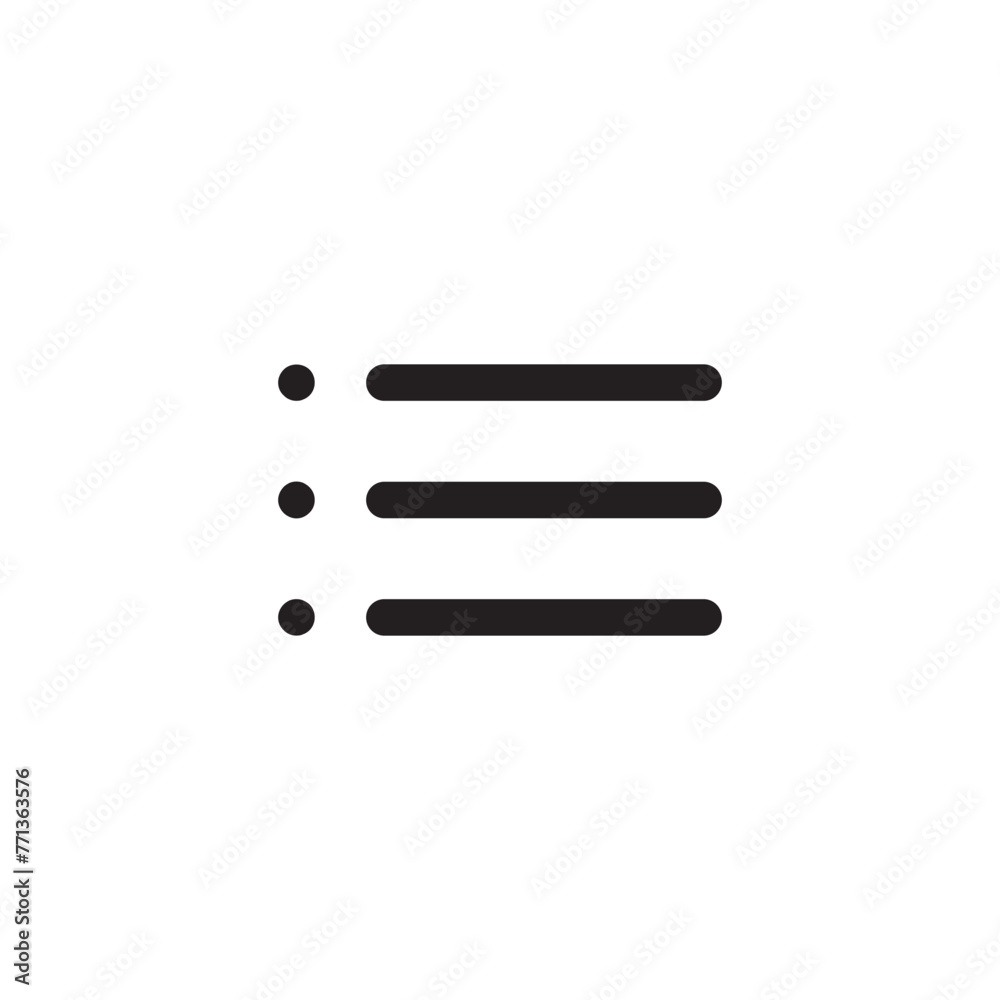 List bullets vector icon. Menu format flat sign design. Formatting items symbol pictogram. Hamburger list ellipsis icon. Ellipsis menu sign. Burger menu sign. UX UI icon List bullets vector icon. Menu format flat sign design. Formatting items symbol pictogram. Hamburger list ellipsis icon. Ellipsis menu sign. Burger menu sign. UX UI icon