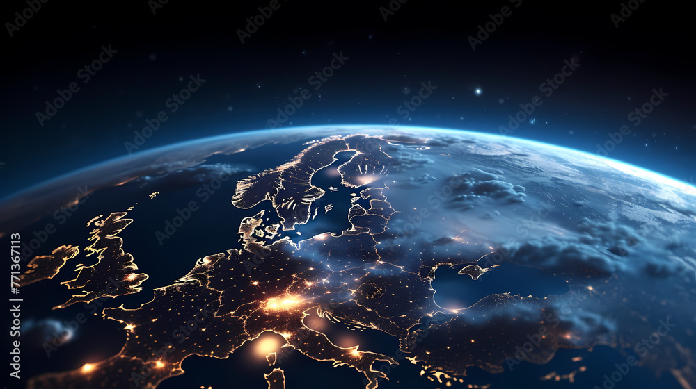 Obraz premium Planet Earth ,city lights seen from space