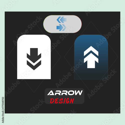 icon set icon design a black sign that says arrow and logo on it,