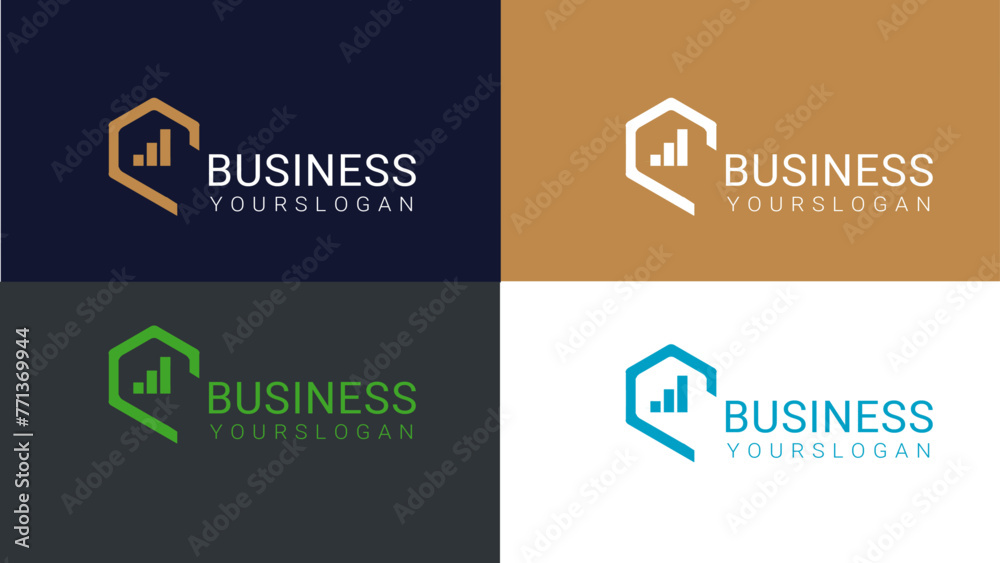 Fototapeta premium Business Logo Icon with multicolor & editable 