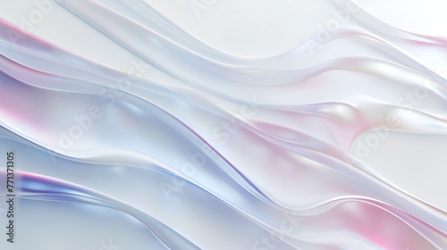 Ethereal Elegance: Cascading 3D ripples in calming hues, seen from above on white backdrop.