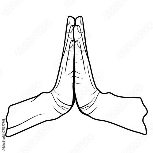 apologising hand gestures, apologising physically and mentally black and white, gesture tangan minta maaf, mohon maaf vector illustration