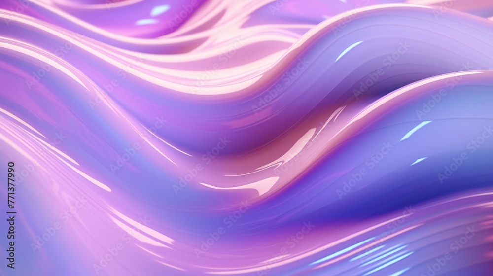 Naklejka premium Soothing Holographic Rhythms: Hypnotic rhythms play out in calming holographic waves.