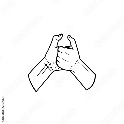 thumbs-up game vector black and white illustration, permainan adu jempol, permainan ayam ayaman vektor