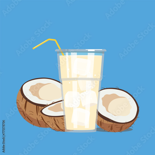 coconut smoothie illustration