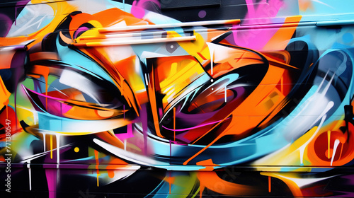 Graffiti on the wall. Modern street art creative background