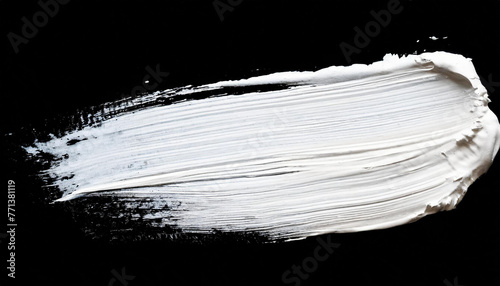 white grunge brush strokes paint on black background, ink for use in design