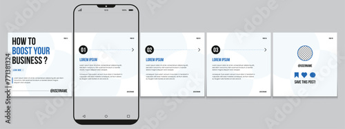 Set of LinkedIn carousel post, social media Instagram carousel post, modern and editable business carousel template design