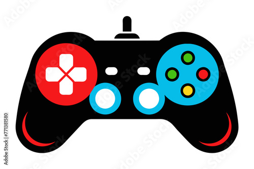 simple colorful silhouette Gaming Controller Illustration white background