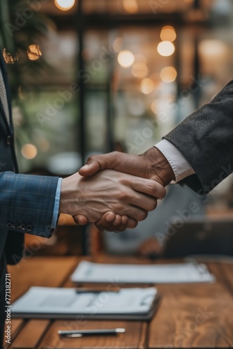 Professional Handshake Indoors Close-Up