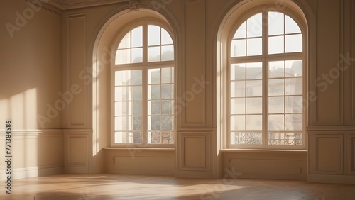 Elegant beige interior color scheme. generative ai