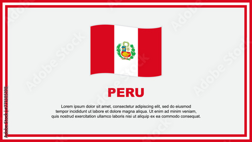 Peru Flag Abstract Background Design Template. Peru Independence Day Banner Social Media Vector Illustration. Banner