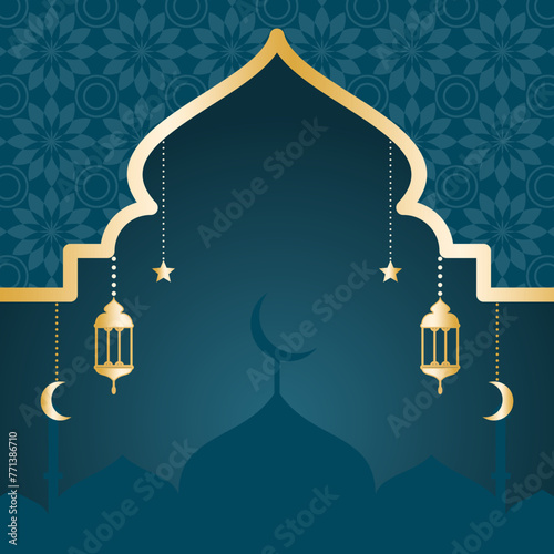 Eid mubarak beautiful greeting card - islamic background