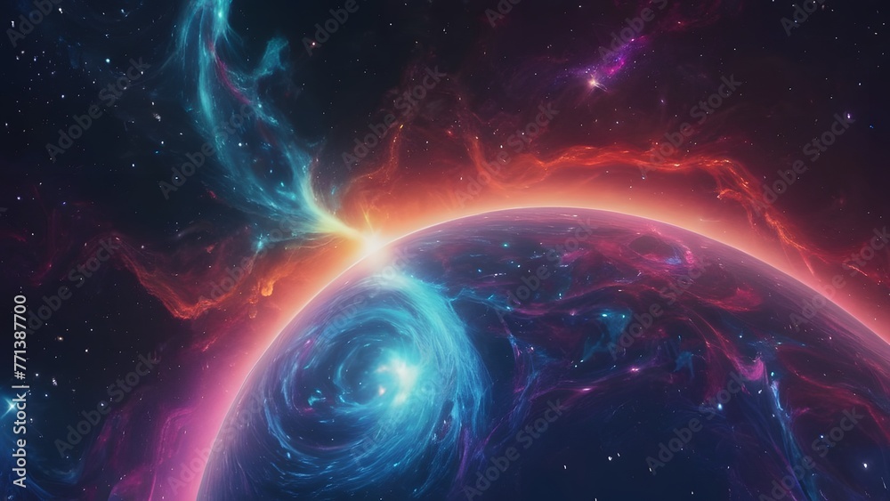 Vibrant space backdrop with colors Vibrant space backdrop with colors