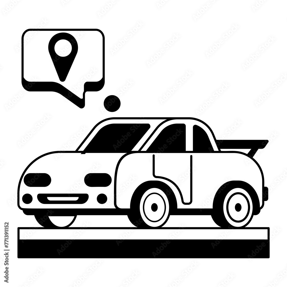 Here’s a glyph icon depicting car positioning Here’s a glyph icon depicting car positioning