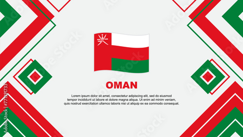 Oman Flag Abstract Background Design Template. Oman Independence Day Banner Wallpaper Vector Illustration. Oman Background