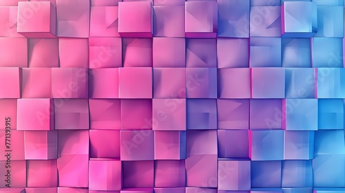 Abstract pink and blue gradient color squares pattern background