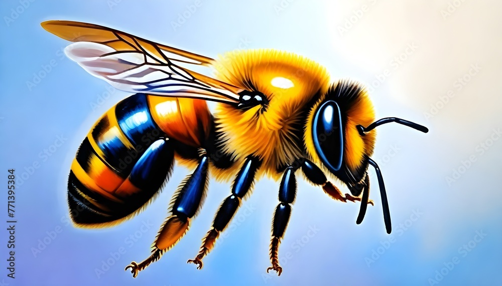 A coloful honey bee (61) - obrazy, fototapety, plakaty 