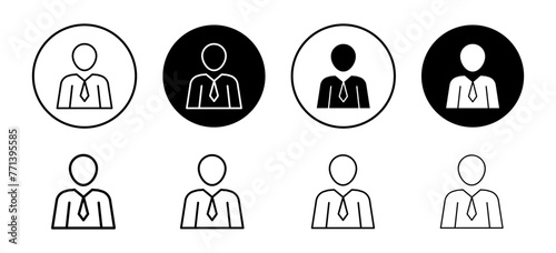businessman in company or employee at office job working human in business vector logo or icon