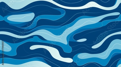 Abstract river flow depicted in vector, with seamless curve lines illustrating the waters endless journey and waves