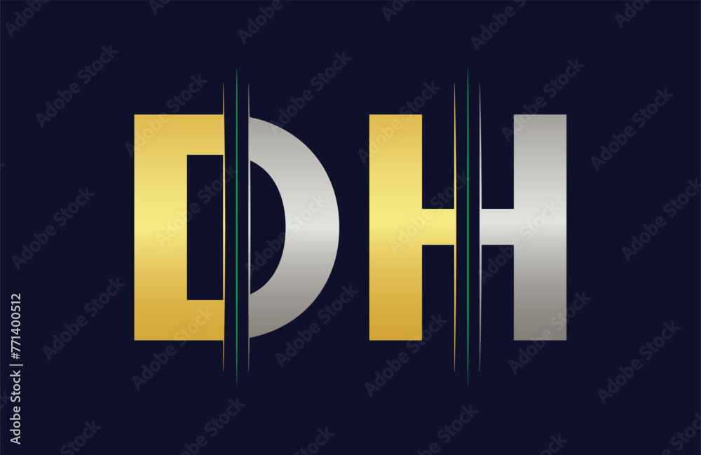 Abstract DH letter logo design template. Vector Logo Illustration.