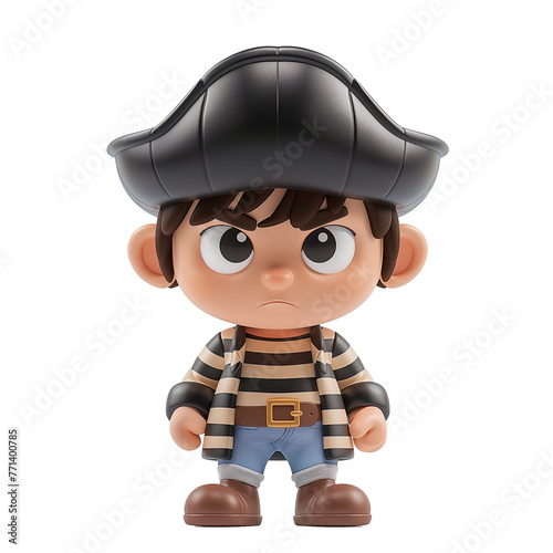 3D pirate model isolated on transparent