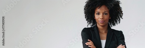 Person On White Background. Confident Afro Businesswoman, Entrepreneur and Professional