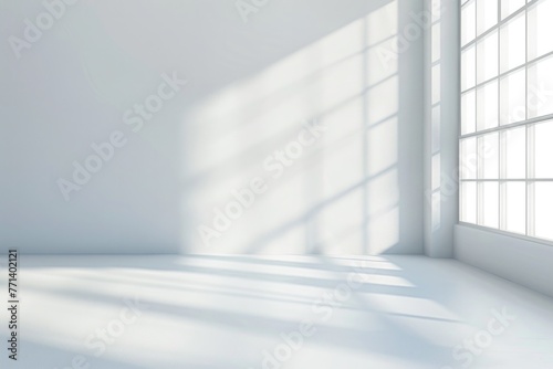 Background Studio - White Wall Room for Product Display with Window Shadows